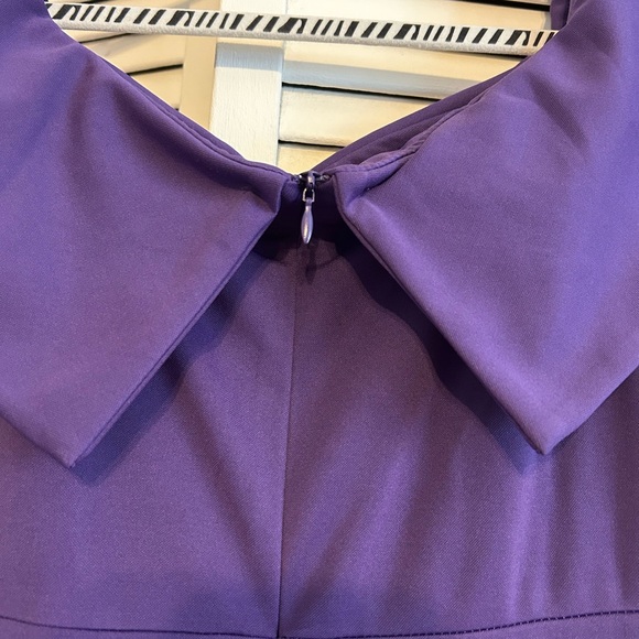 Elegant Purple Off-Shoulder Dress - Picture 4 of 7